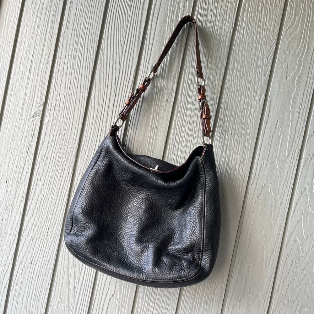 VTG Coach Legacy Black Pebbled Leather Hobo Bag | Fuchsia Lining 9379 - Picture 3 of 13